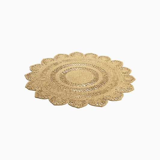 Round Teardrops Jute Rug