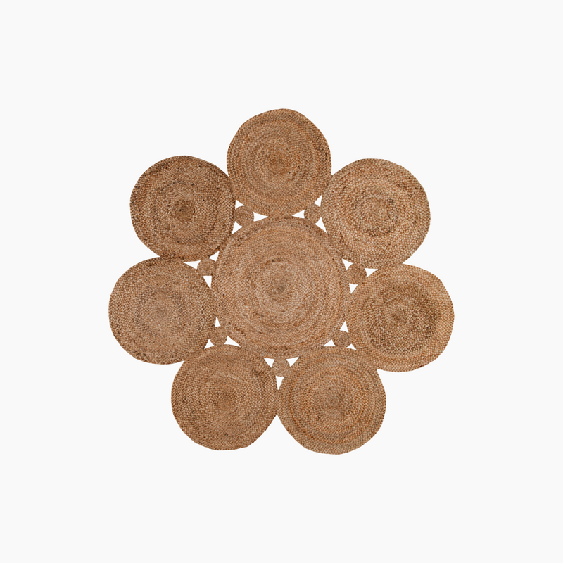 Round Teardrops Jute Rug